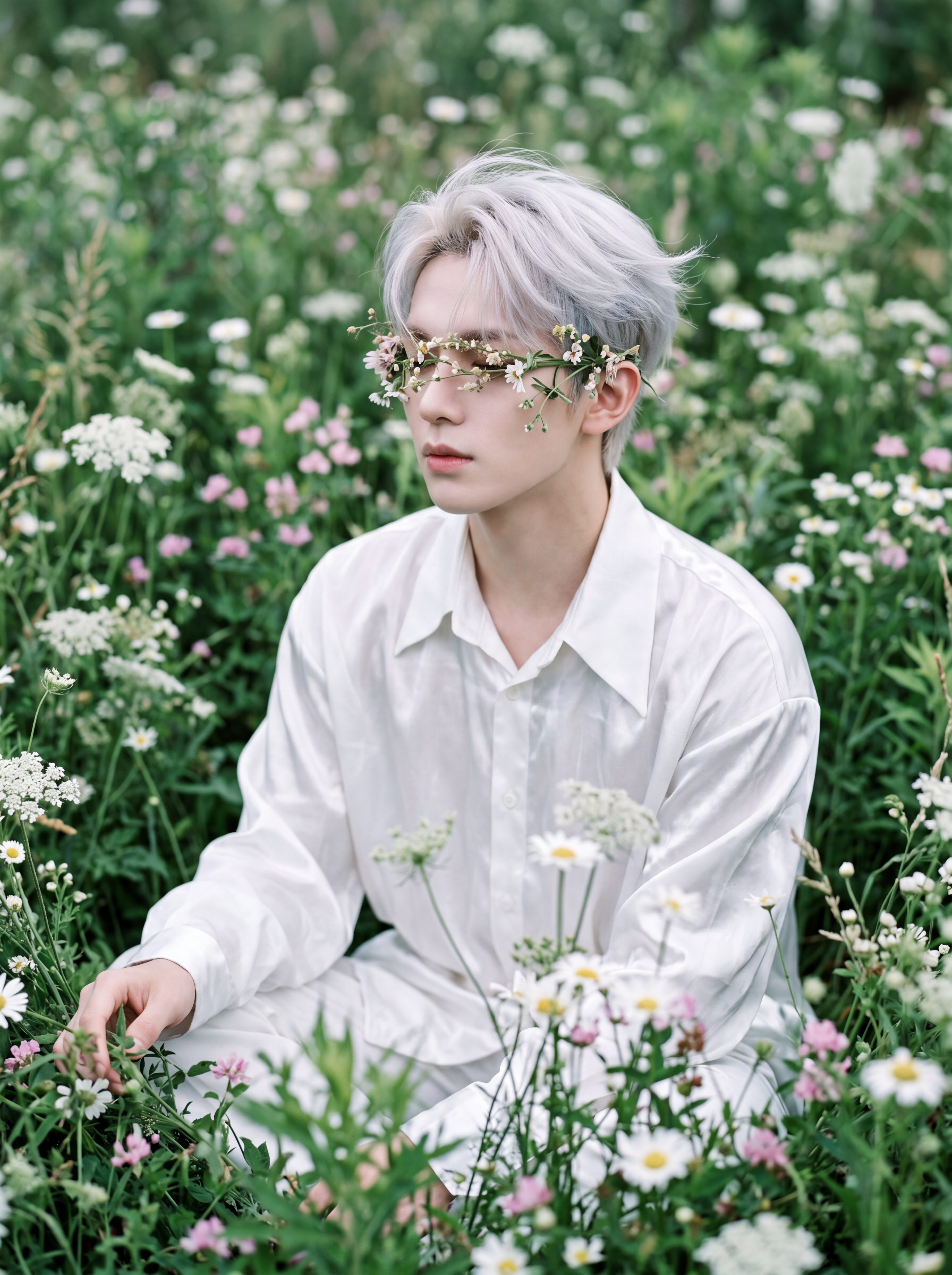 Flower Field Fashion Shot Prompt