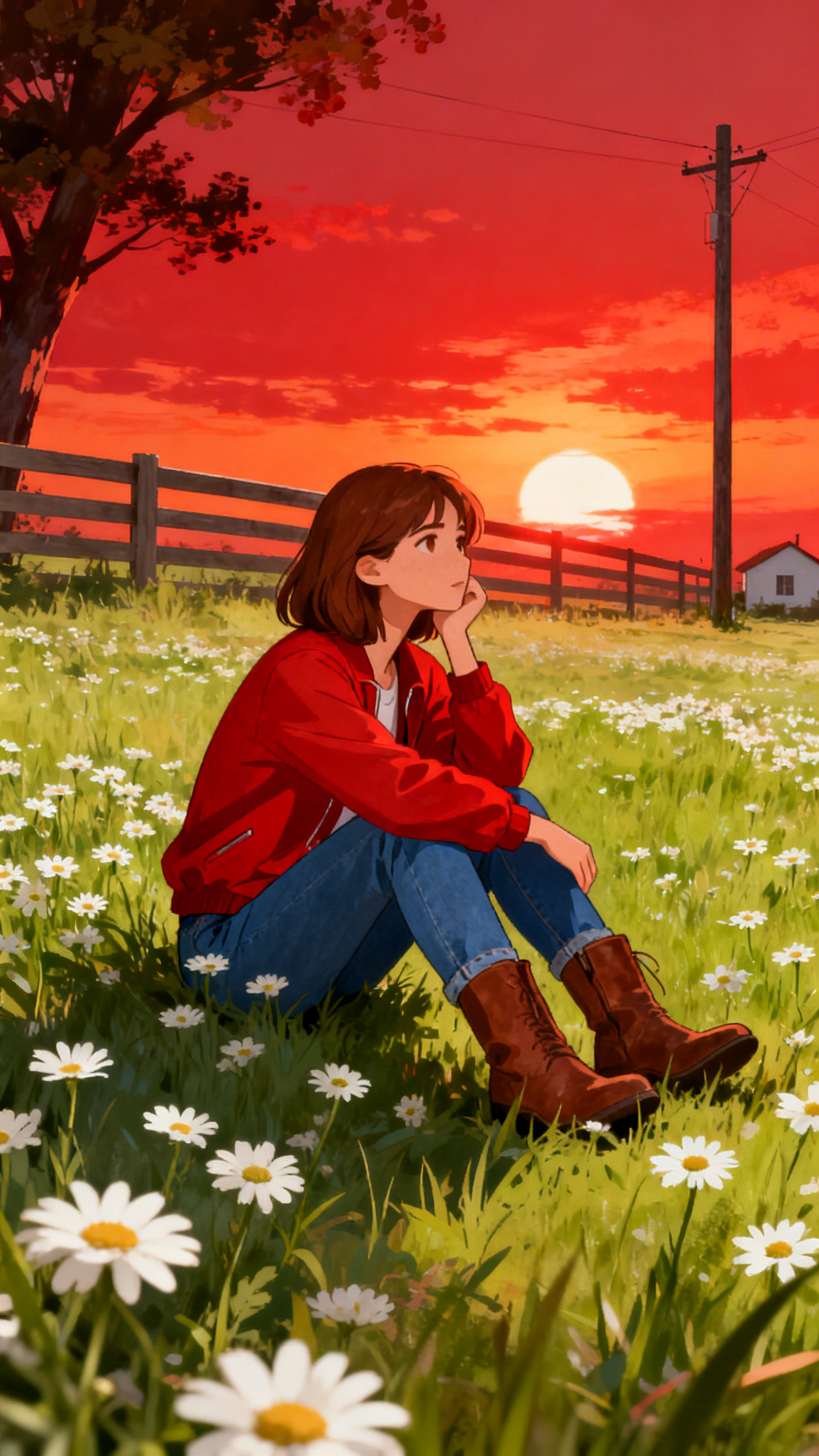 Crimson Sunset Solitude