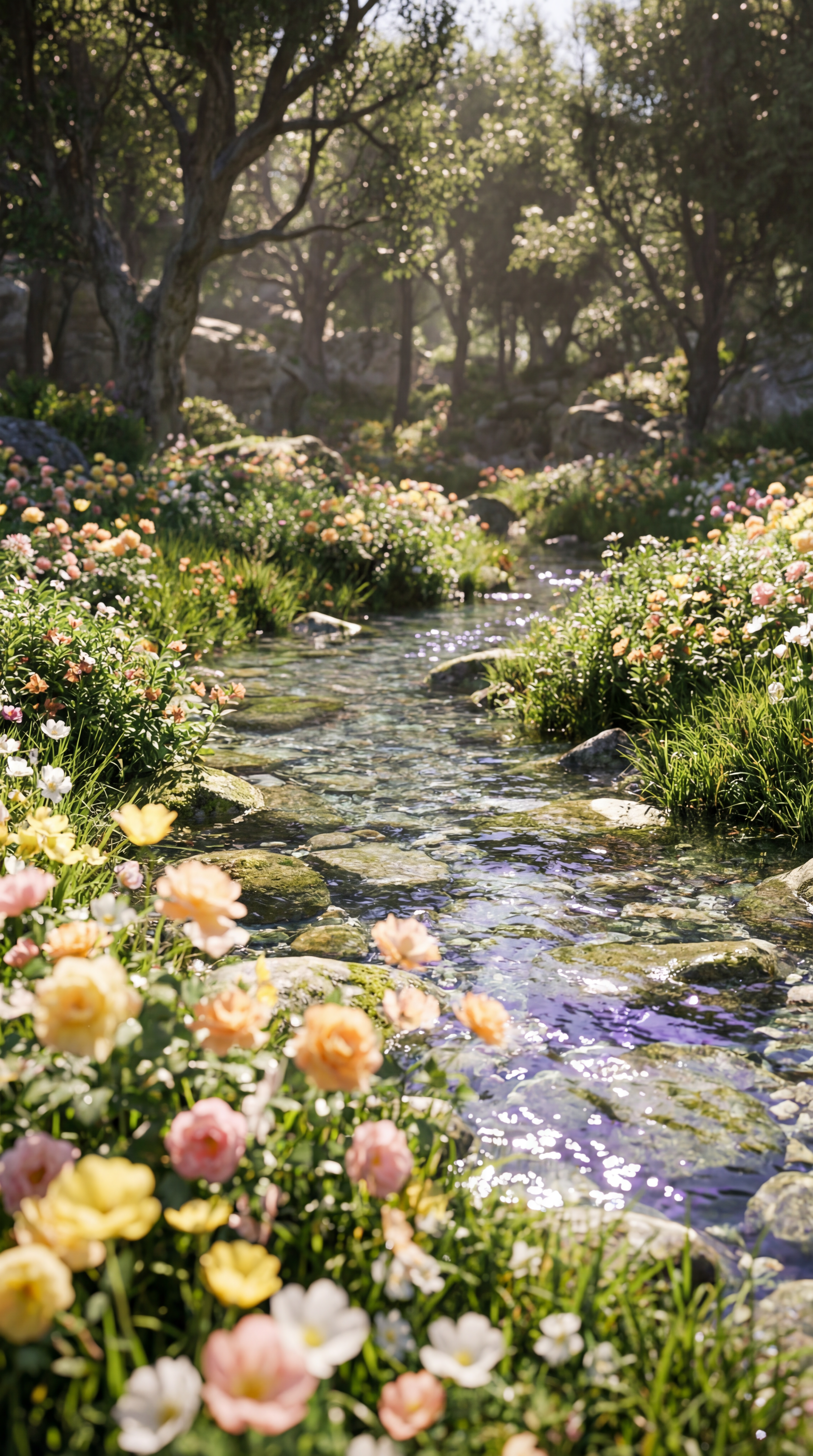 Light Flowing Through Blossoms