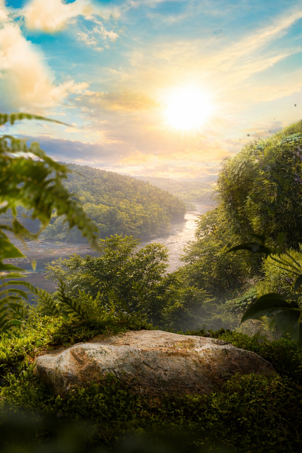 Cinematic Jungle Valley Landscape