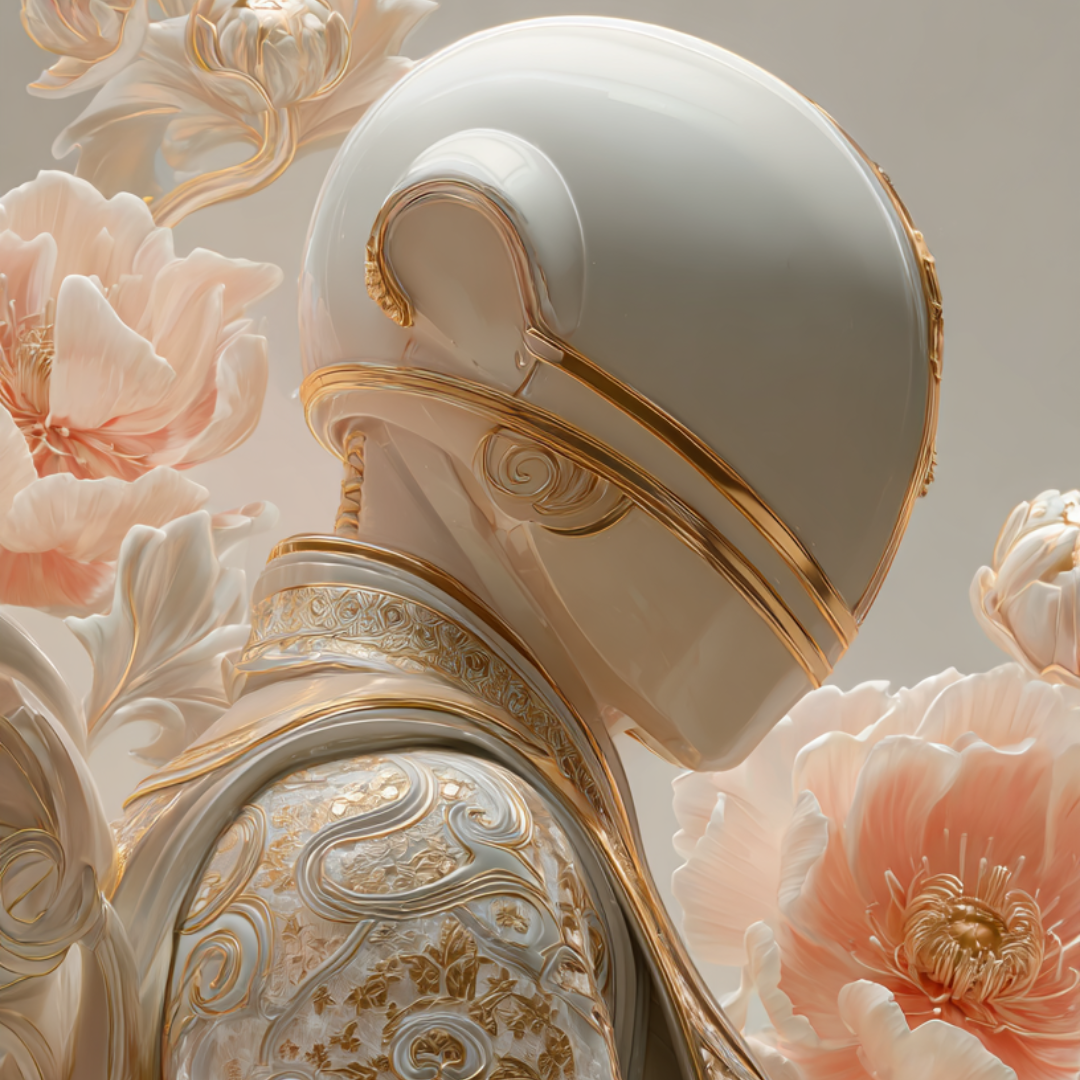 Ornate Futuristic Floral Knight