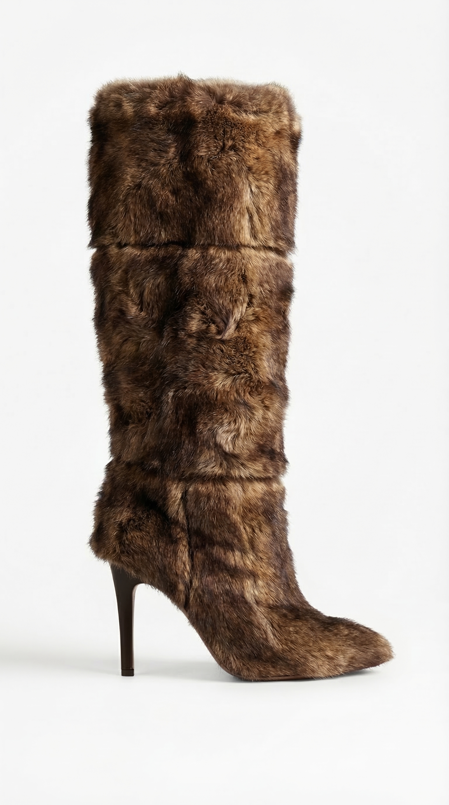 Luxury Faux Fur Heeled Boot Product Photography