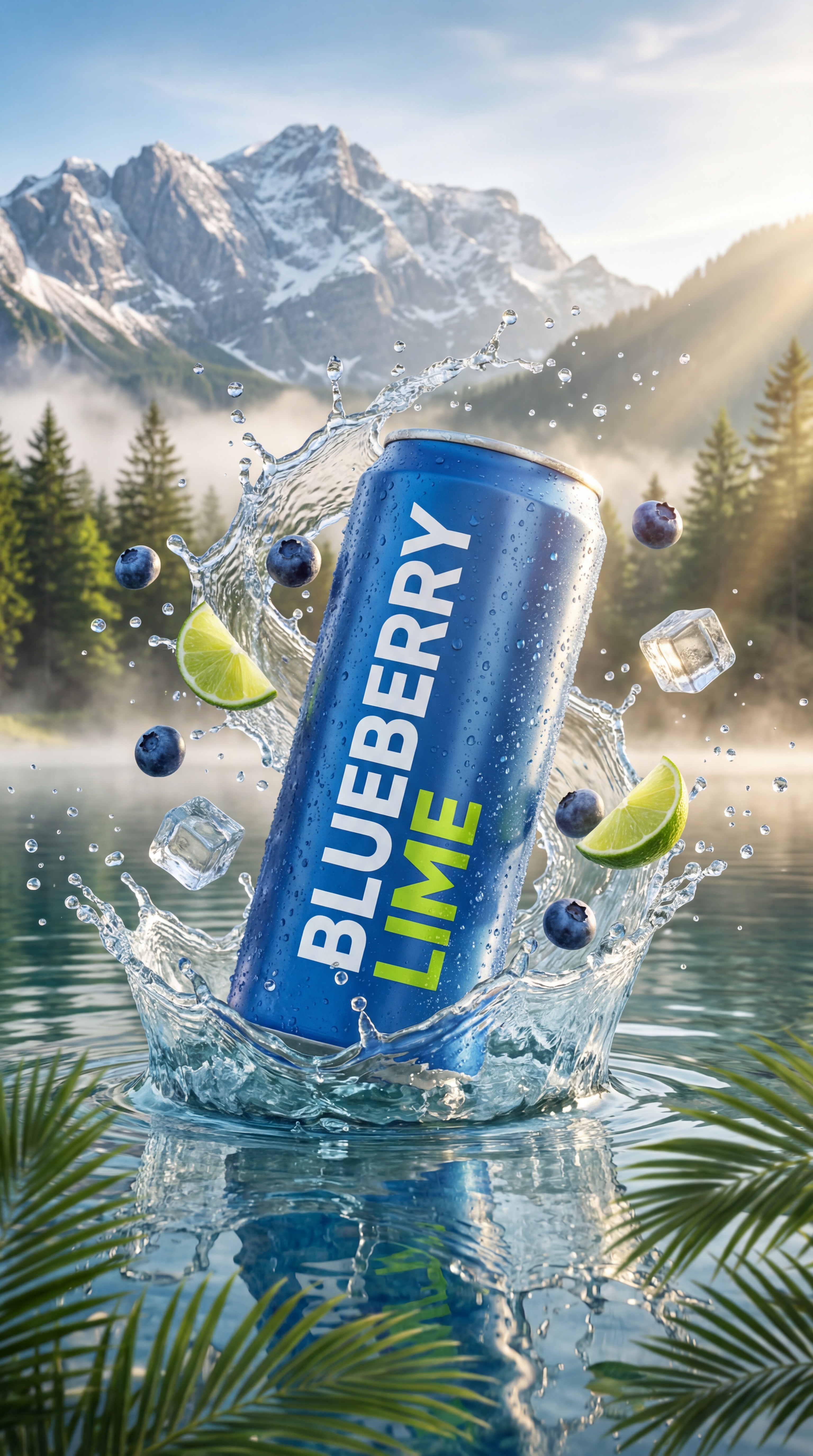 Blueberry Lime Refreshing Drink Splash