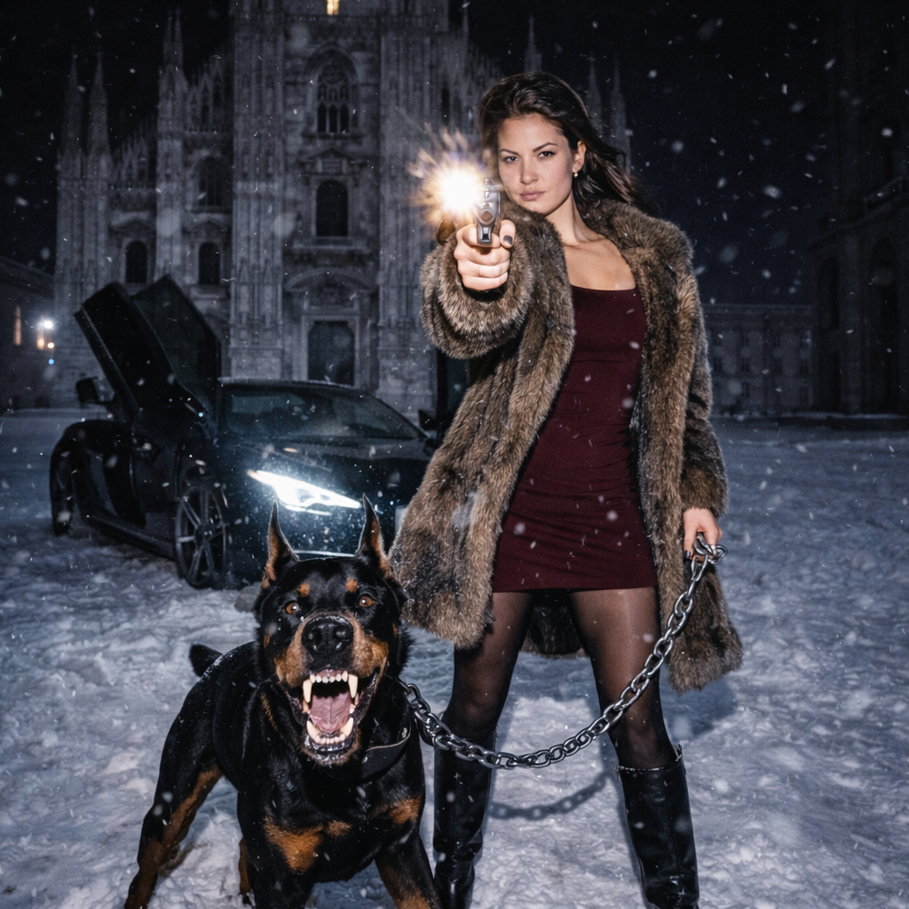 Cinematic Mafia Woman Action Scene