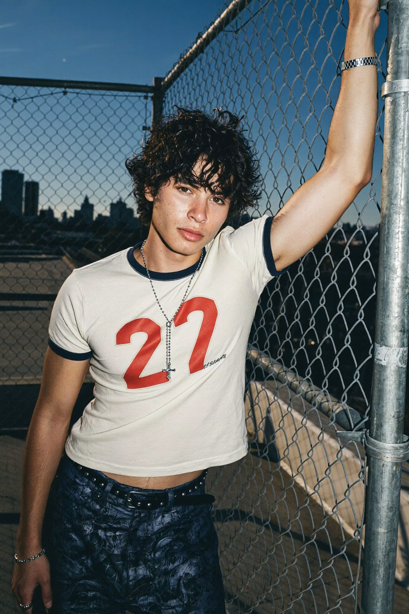 Midnight Rooftop Fence Portrait