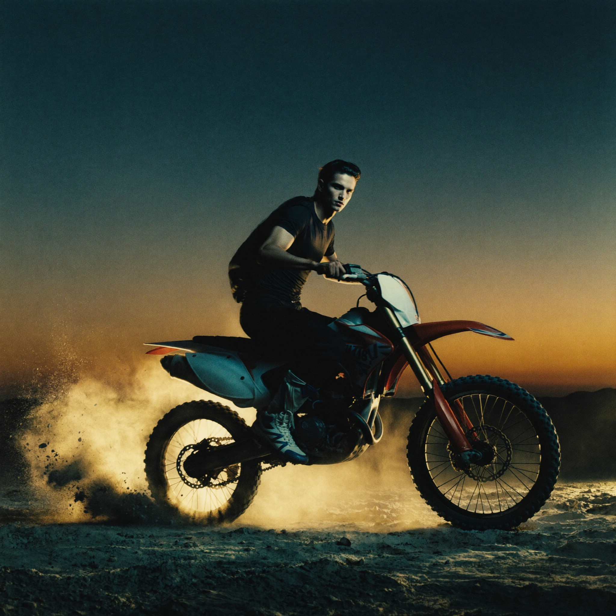 Sunset Dirt Rider Portrait