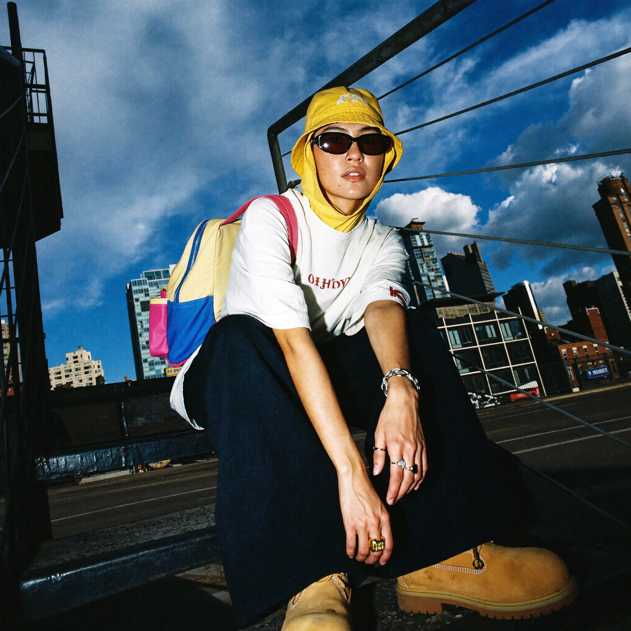 Urban Staircase Sky Portrait