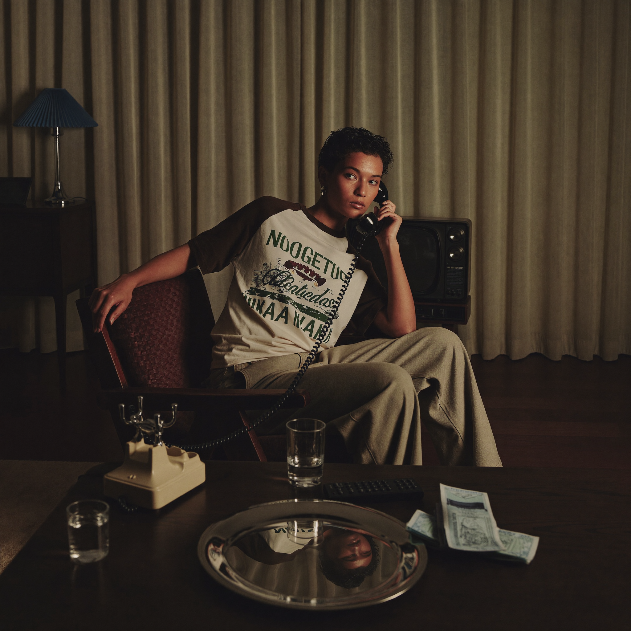 Late-Night Vintage Living Room Portrait