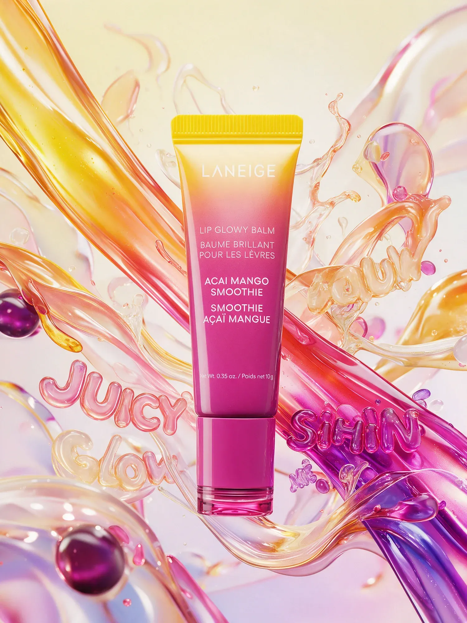 skincare con mundo 3D fluido