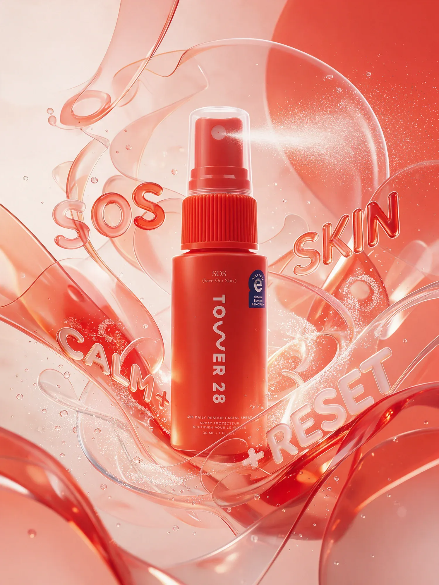 skincare con mundo 3D fluido